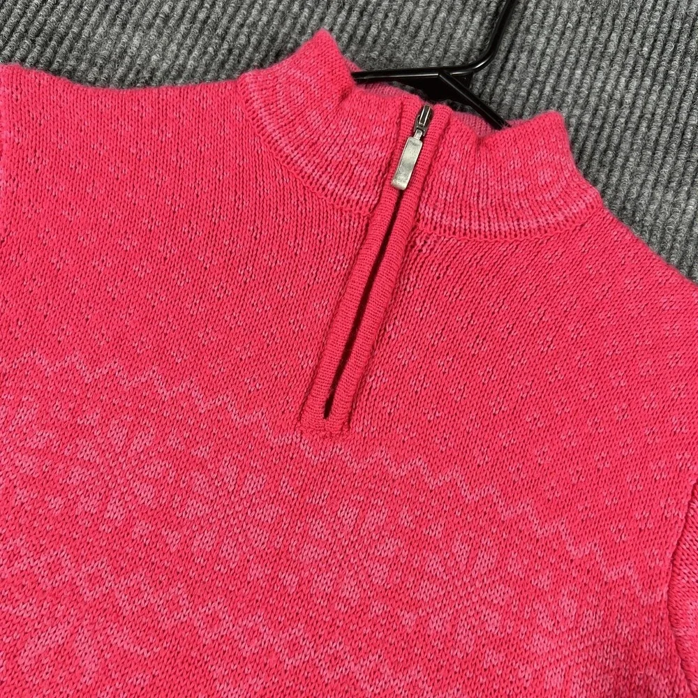 Obermeyer Sweater Womens Medium Pink Mimi 1/4 Zip Fair Isle‎ Ski Wool Blend - Picture 2 of 13
